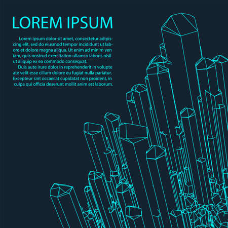 Abstract landscape background. Cyberspace grid. 3d technology illustration.のイラスト素材