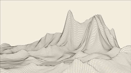 Abstract 3d Illuminated distorted Mesh Sphere . Neon Sign . Futuristic Technology HUD Element . Elegant Destroyed . Big data .のイラスト素材