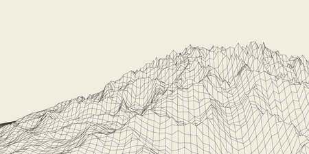 Abstract 3d Illuminated distorted Mesh Sphere . Neon Sign . Futuristic Technology HUD Element . Elegant Destroyed . Big data .のイラスト素材