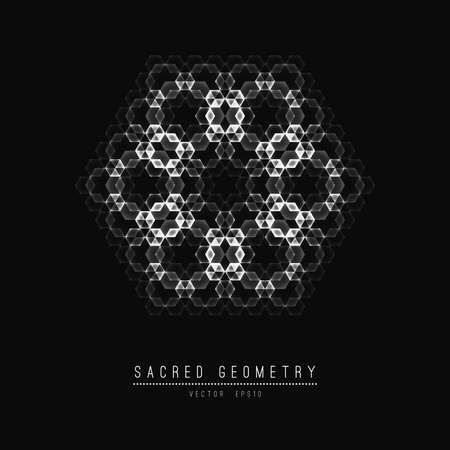 Flower of Life. Sacred Geometry. Symbol of Harmony and Balance.のイラスト素材