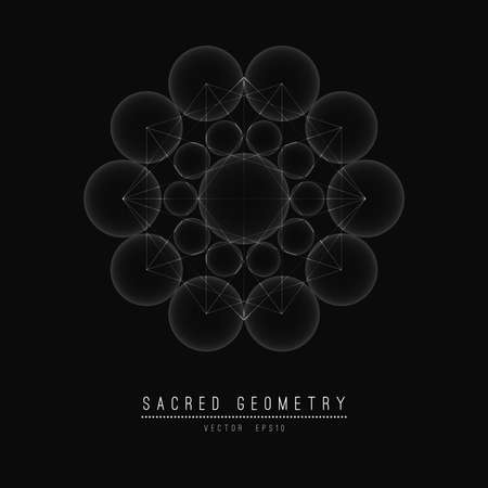 Flower of Life. Sacred Geometry. Symbol of Harmony and Balance.のイラスト素材