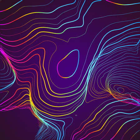 Abstract background with 3D pink and blue lines.のイラスト素材