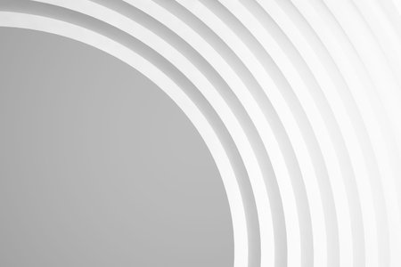 Abstract Architecture Background. Empty White Futuristic Room. 3d Renderの写真素材