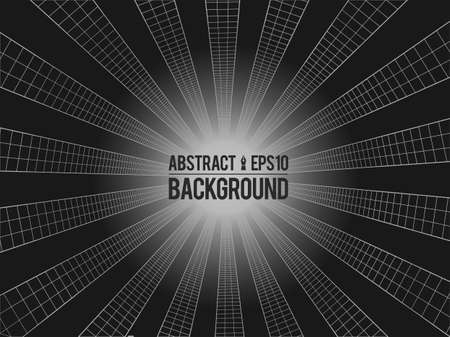 Wavy linear monochrome procedural terrain. Striped digital extraterrestrial landscape. Trendy wireframe cybernetic mountains. Modern illustration for a background. Element of design.のイラスト素材