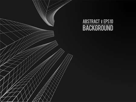Wavy linear monochrome procedural terrain. Striped digital extraterrestrial landscape. Trendy wireframe cybernetic mountains. Modern illustration for a background. Element of design.のイラスト素材