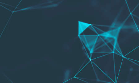 Abstract Blue Geometrical Background . Connection structure. Science background. Futuristic Technology HUD Element . Ð¡onnecting dots and lines . Big data visualization and Business .の写真素材