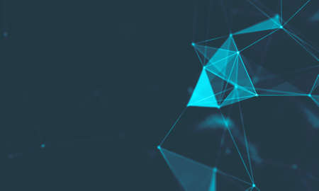 Abstract Blue Geometrical Background . Connection structure. Science background. Futuristic Technology HUD Element . Ð¡onnecting dots and lines . Big data visualization and Business .の写真素材