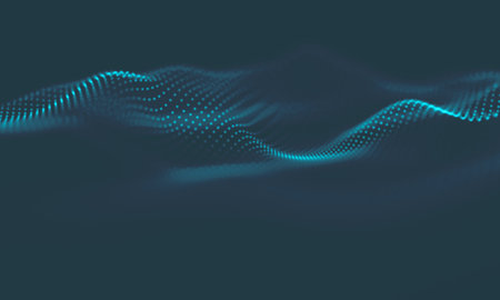 Abstract Blue Geometrical Background . Connection structure. Science background. Futuristic...
