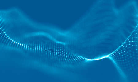 Abstract Blue Geometrical Background . Connection structure. Science background. Futuristic Technology HUD Element . Ð¡onnecting dots and lines . Big data visualization and Business .の写真素材