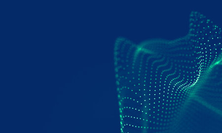 Abstract Blue Geometrical Background . Connection structure. Science background. Futuristic...