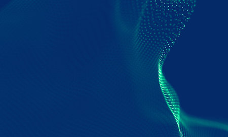 Abstract Blue Geometrical Background . Connection structure. Science background. Futuristic...