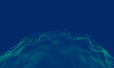 Abstract Blue Geometrical Background . Connection structure. Science background. Futuristic...
