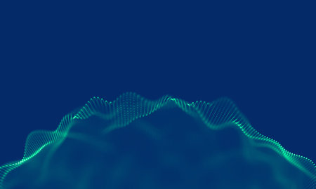 Abstract Blue Geometrical Background . Connection structure. Science background. Futuristic...