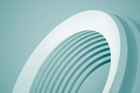 Abstract Architecture Background. Empty White Futuristic Room. 3d Render