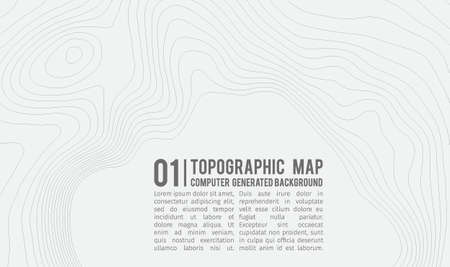 Topographic map background with space for copy . Line topography map contour background , geographic grid abstract vector illustration . Mountain hiking trail over terrain .のイラスト素材