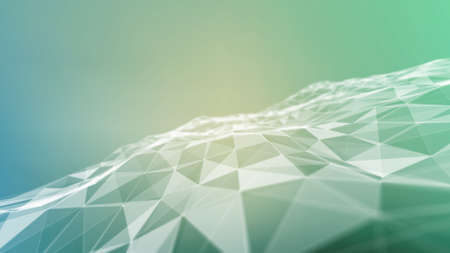 Abstract 3d Illuminated distorted Mesh Sphere . Neon Sign . Futuristic Technology HUD Element . Elegant Abstract Destroyed Sphere . Big data visualization .の写真素材