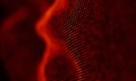 Abstract Red Geometrical Background . Connection structure. Science background. Futuristic Technology HUD Element . ?onnecting dots and lines . Big data visualization and Business .の写真素材