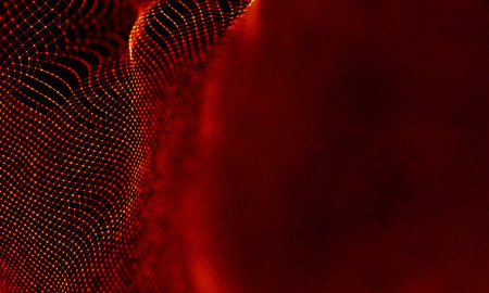 Abstract Red Geometrical Background . Connection structure. Science background. Futuristic...