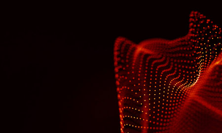 Abstract Red Geometrical Background . Connection structure. Science background. Futuristic Technology HUD Element . ?onnecting dots and lines . Big data visualization and Business .の写真素材