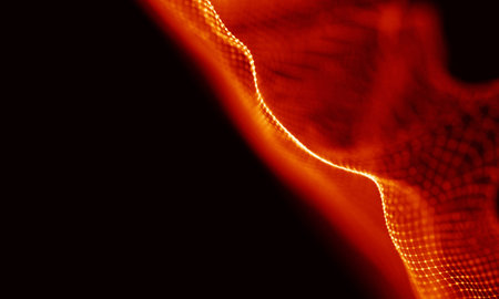 Abstract Red Geometrical Background . Connection structure. Science background. Futuristic Technology HUD Element . ?onnecting dots and lines . Big data visualization and Business .の写真素材