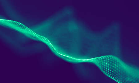 Abstract Blue Geometrical Particles on Purple Background . Connection structure. Science blue background. Futuristic Technology HUD Element . onnecting dots and lines . Big data and Businessの写真素材