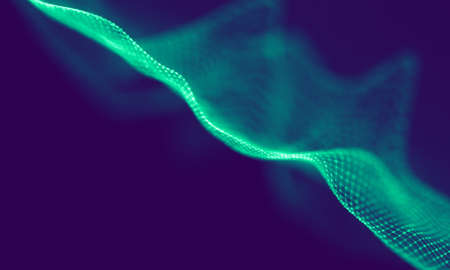 Abstract Blue Geometrical Particles on Purple Background . Connection structure. Science blue background. Futuristic Technology HUD Element . onnecting dots and lines . Big data and Businessの写真素材