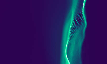 Abstract Blue Geometrical Particles on Purple Background . Connection structure. Science blue background. Futuristic Technology HUD Element . onnecting dots and lines . Big data and Businessの写真素材