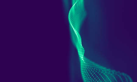 Abstract Blue Geometrical Particles on Purple Background . Connection structure. Science blue background. Futuristic Technology HUD Element . onnecting dots and lines . Big data and Businessの写真素材