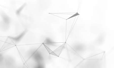 Abstract White Geometrical Background . Connection structure. Science background. Futuristic Technology HUD Element . onnecting dots and lines . Big data visualization and Business .の写真素材