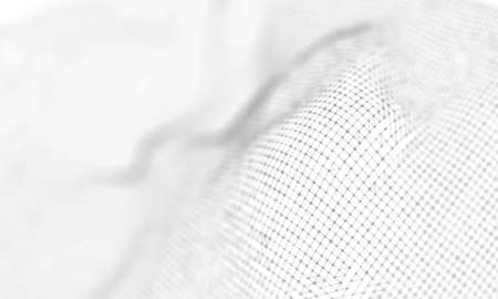 Abstract White Geometrical Background . Connection structure. Science background. Futuristic Technology HUD Element . onnecting dots and lines . Big data visualization and Business .の写真素材