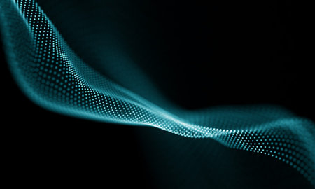 Abstract Blue Geometrical Background . Futuristic technology style. Neon Sign . Futuristic...