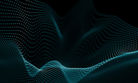 Abstract Blue Geometrical Background . Futuristic technology style. Neon Sign . Futuristic...