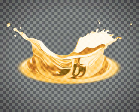Vector beer splash isolated on light backgroundのイラスト素材