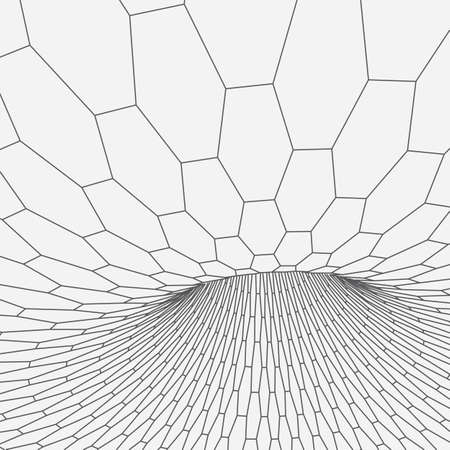Wireframe torus with connected lines and dots . Mesh polygonal element. Vector Illustration EPS10.のイラスト素材