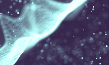 Data technology abstract futuristic illustration . Low poly shape with connecting dots and lines on...
