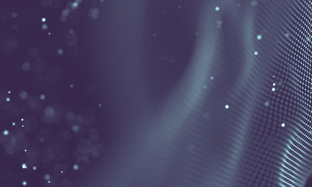 Data technology abstract futuristic illustration . Low poly shape with connecting dots and lines on...