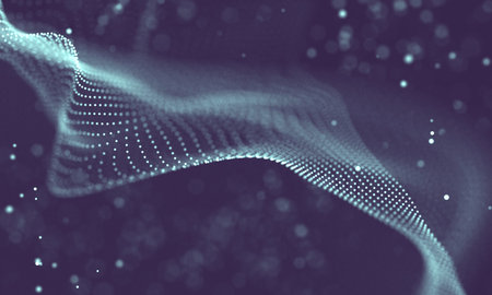 Data technology abstract futuristic illustration . Low poly shape with connecting dots and lines on...