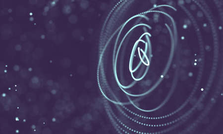 Data technology abstract futuristic illustration . Low poly shape with connecting dots and lines on dark background. 3D rendering . Big data visualization .の写真素材