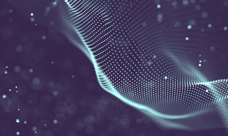 Data technology abstract futuristic illustration . Low poly shape with connecting dots and lines on...