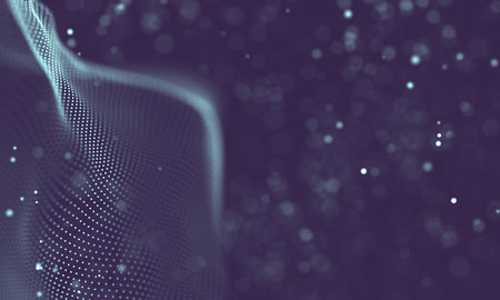 Data technology abstract futuristic illustration . Low poly shape with connecting dots and lines on...