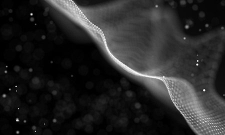 Data technology abstract futuristic illustration . Low poly shape with connecting dots and lines on...