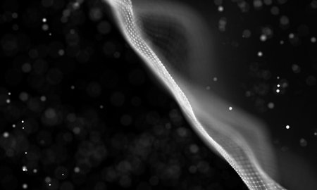 Data technology abstract futuristic illustration . Low poly shape with connecting dots and lines on...