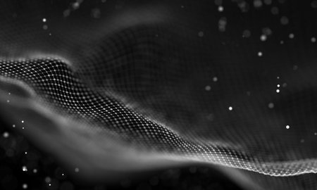 Data technology abstract futuristic illustration . Low poly shape with connecting dots and lines on...