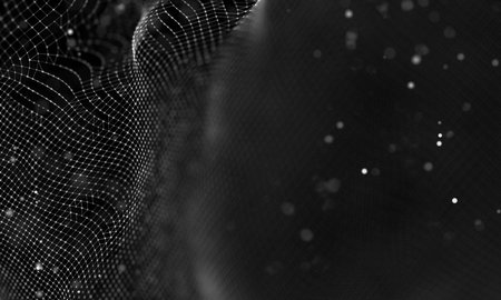 Data technology abstract futuristic illustration . Low poly shape with connecting dots and lines on...