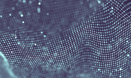 Data technology abstract futuristic illustration . Low poly shape with connecting dots and lines on...