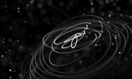 Data technology abstract futuristic illustration . Low poly shape with connecting dots and lines on...