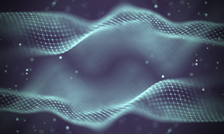 Data technology abstract futuristic illustration . Low poly shape with connecting dots and lines on...