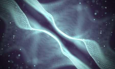 Data technology abstract futuristic illustration . Low poly shape with connecting dots and lines on...