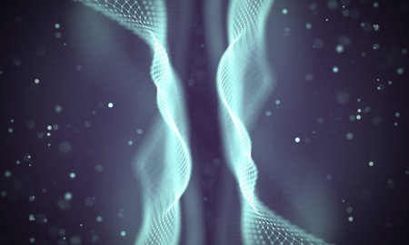 Data technology abstract futuristic illustration . Low poly shape with connecting dots and lines on...