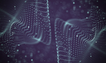 Data technology abstract futuristic illustration . Low poly shape with connecting dots and lines on...